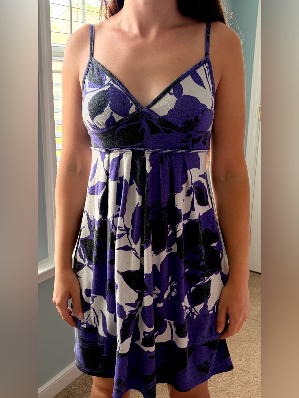 Rare American Eagle Outfitters Sundress Size XS March 2009 Purple Black Floral